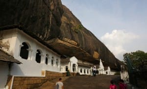Outside Dambulla Cave Temple