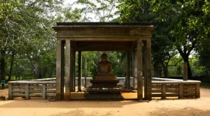 Outdoor ceremonial Bhudda statue at Anuradhapura