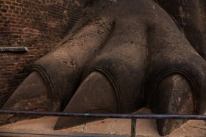 Giant stone carved claw at Sigirya  