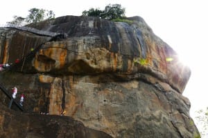 Peak at Sigirya ancient rock fortress  