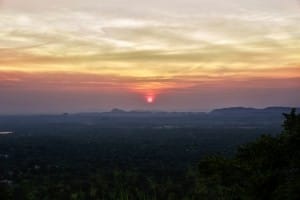 Sunrise at Sigirya ancient rock fortress  