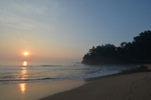 Setting sun on Talalla Beach  