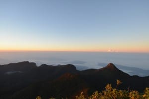 Cloudy view from Adams Peak   